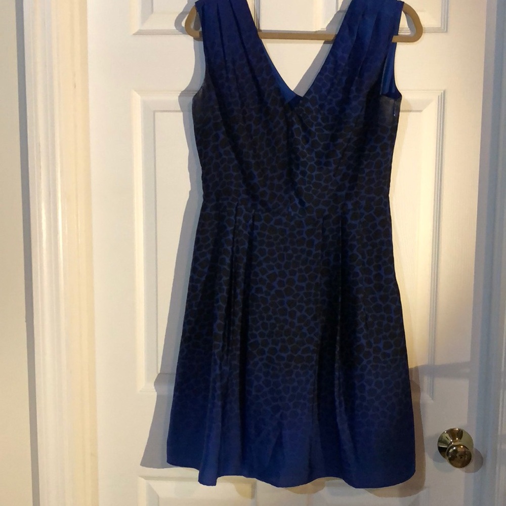 Blue & black giraffe print dress